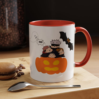 Mug: Jujutsu Heroes Halloween Coffee Mug with Gojo Sensei and Students