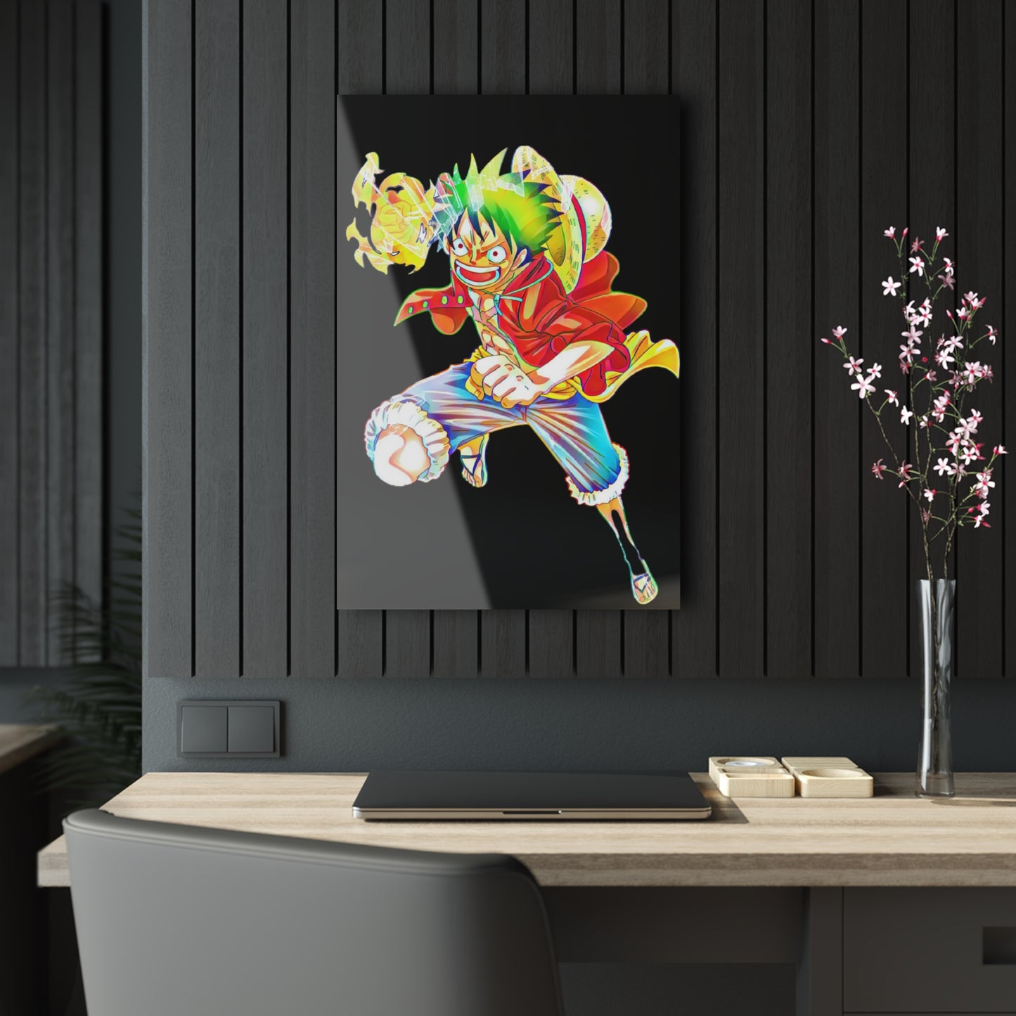 Anime Acrylic Wallart Featuring Luffy