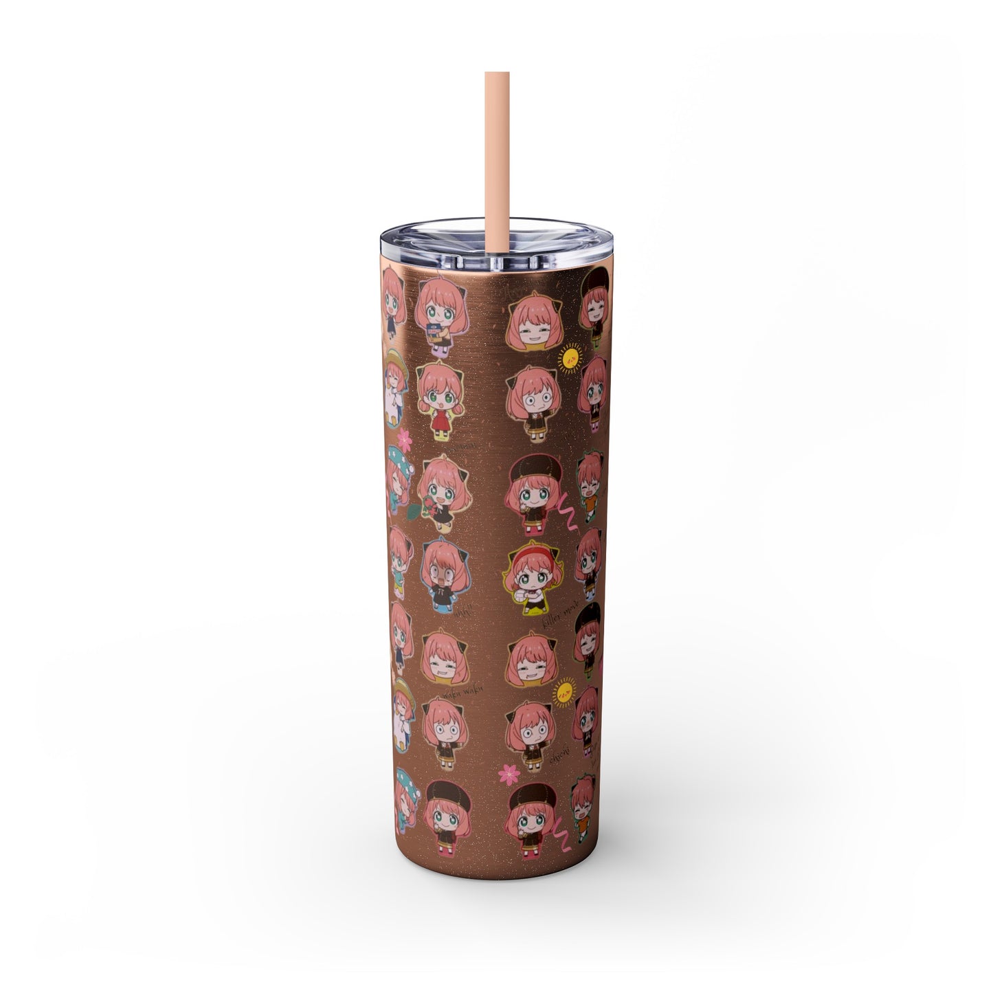 Kawaii Anya Anime Tumbler - 20oz Stainless Steel with Color-Matching Straw