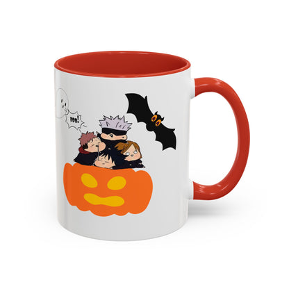 Mug: Jujutsu Heroes Halloween Coffee Mug with Gojo Sensei and Students