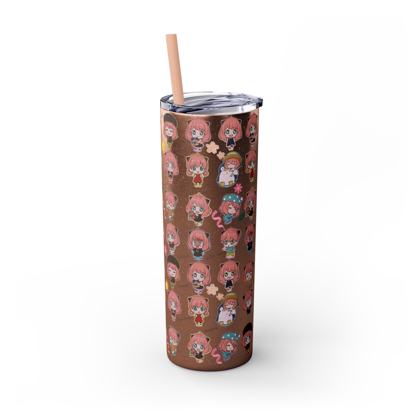 Kawaii Anya Anime Tumbler - 20oz Stainless Steel with Color-Matching Straw