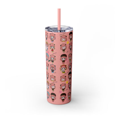 Kawaii Anya Anime Tumbler - 20oz Stainless Steel with Color-Matching Straw