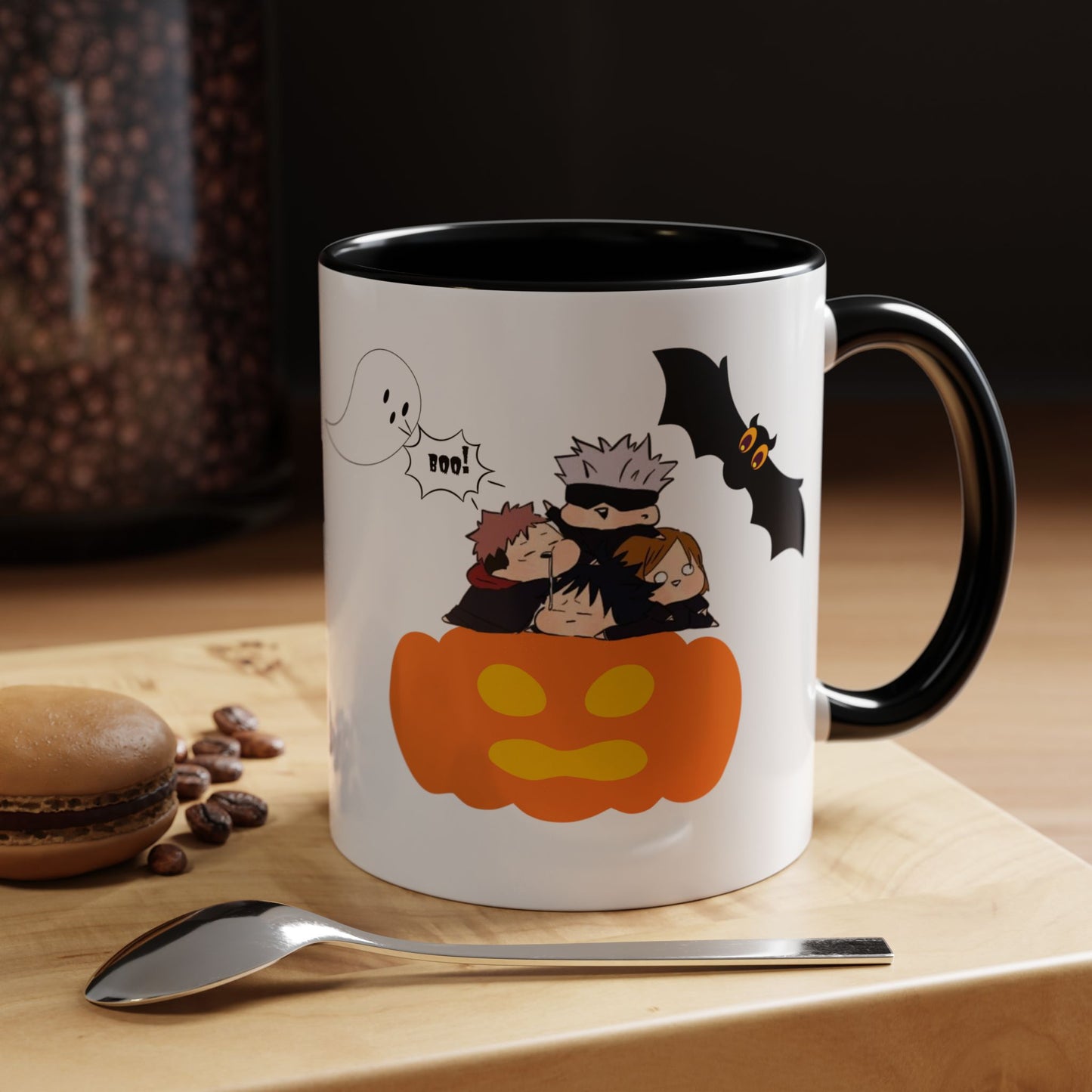 Mug: Jujutsu Heroes Halloween Coffee Mug with Gojo Sensei and Students