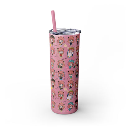 Kawaii Anya Anime Tumbler - 20oz Stainless Steel with Color-Matching Straw