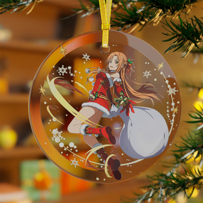 Anime Christmas Glass Ornament Asuna AnimeInkBug