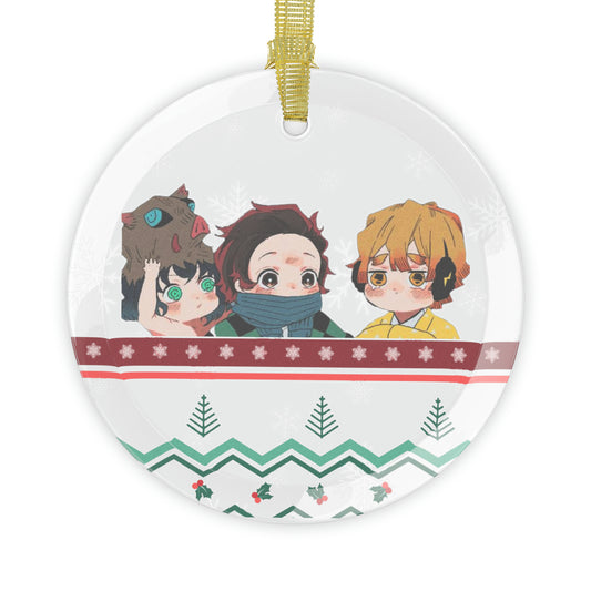 Anime Glass Ornament of Cute Trio - Exquisite Anime Decoration AnimeInkBug