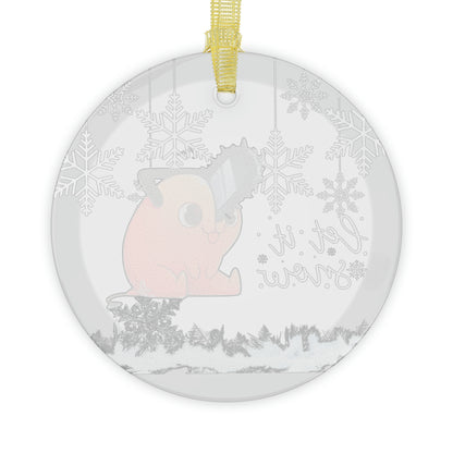 Anime Pochita Ornament Festive Glass Ornament AnimeInkBug