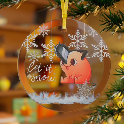 Anime Pochita Ornament Festive Glass Ornament AnimeInkBug