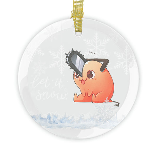 Anime Pochita Ornament Festive Glass Ornament AnimeInkBug