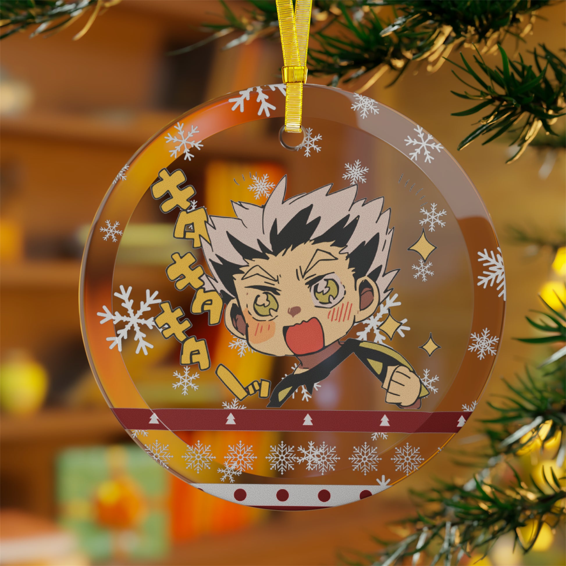 Bokuto Glass Ornament - Striking Anime Decoration AnimeInkBug