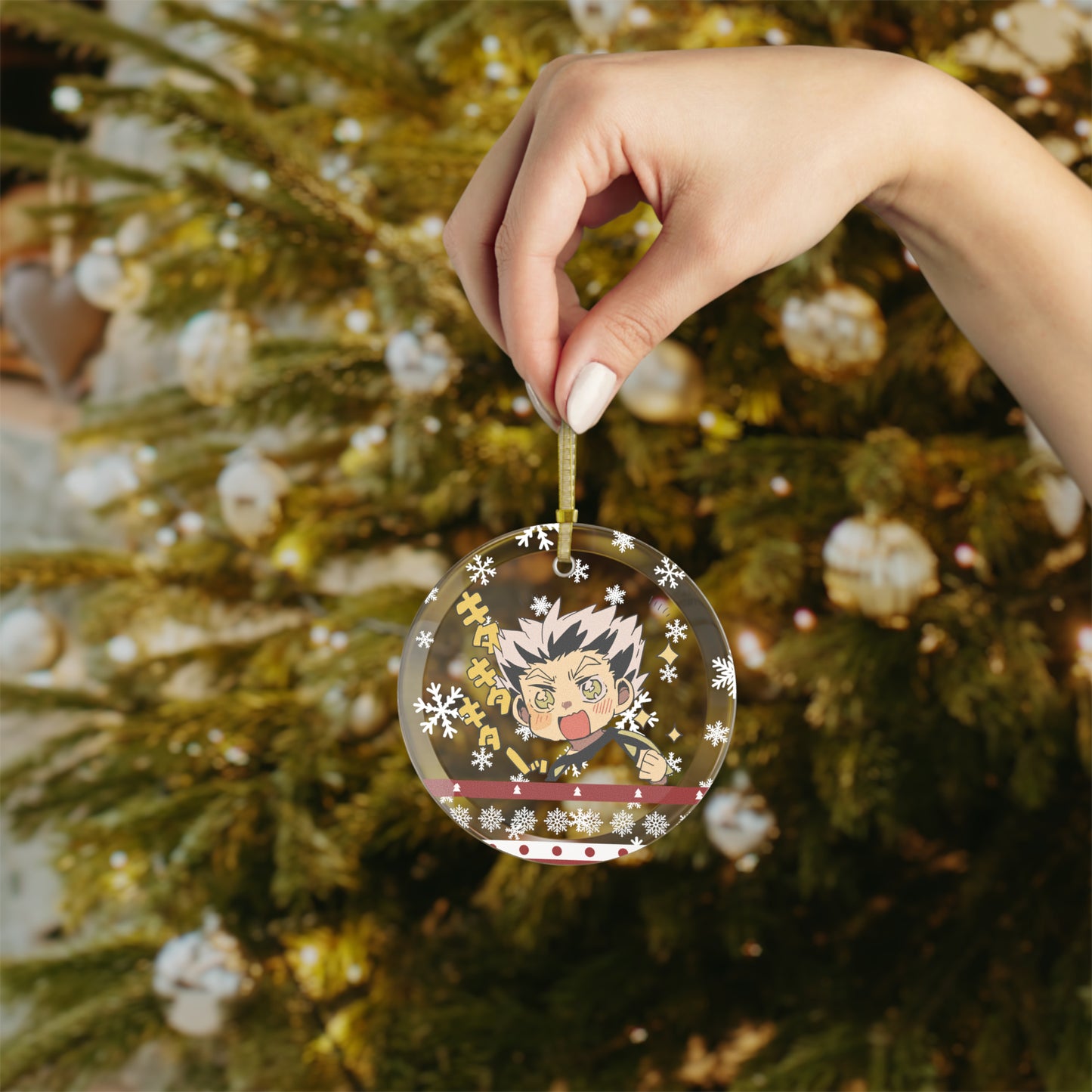 Bokuto Glass Ornament - Striking Anime Decoration AnimeInkBug