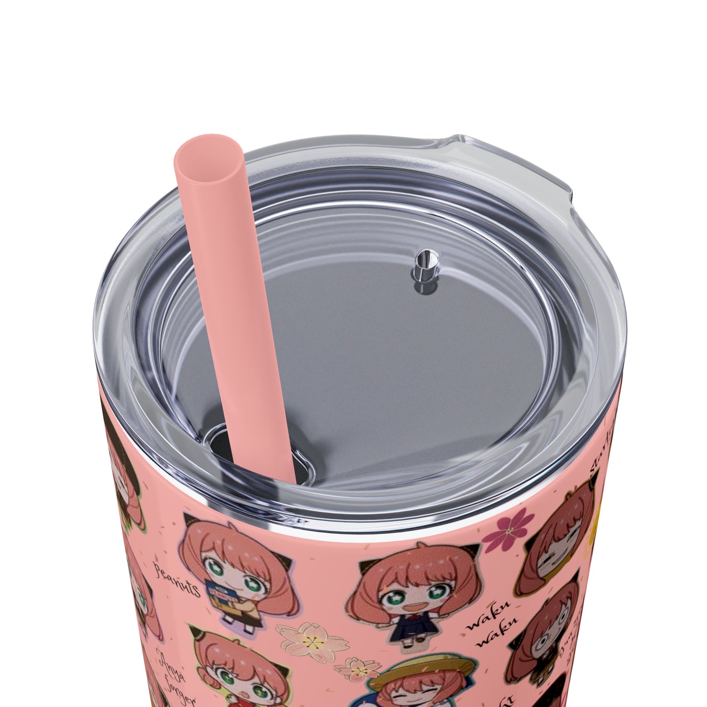 Kawaii Anya Anime Tumbler - 20oz Stainless Steel with Color-Matching Straw