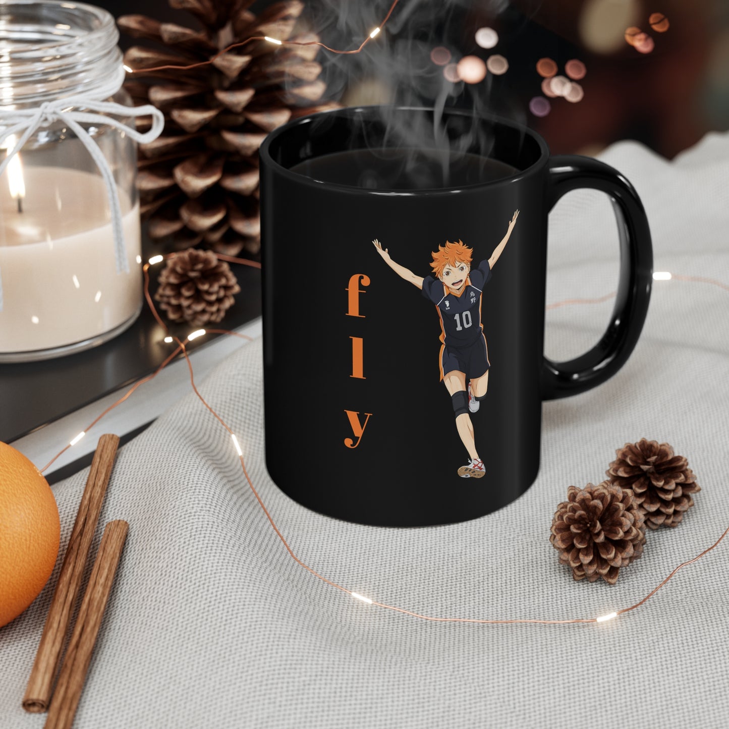 Hinata Fly Anime Black Mug AnimeInkBug