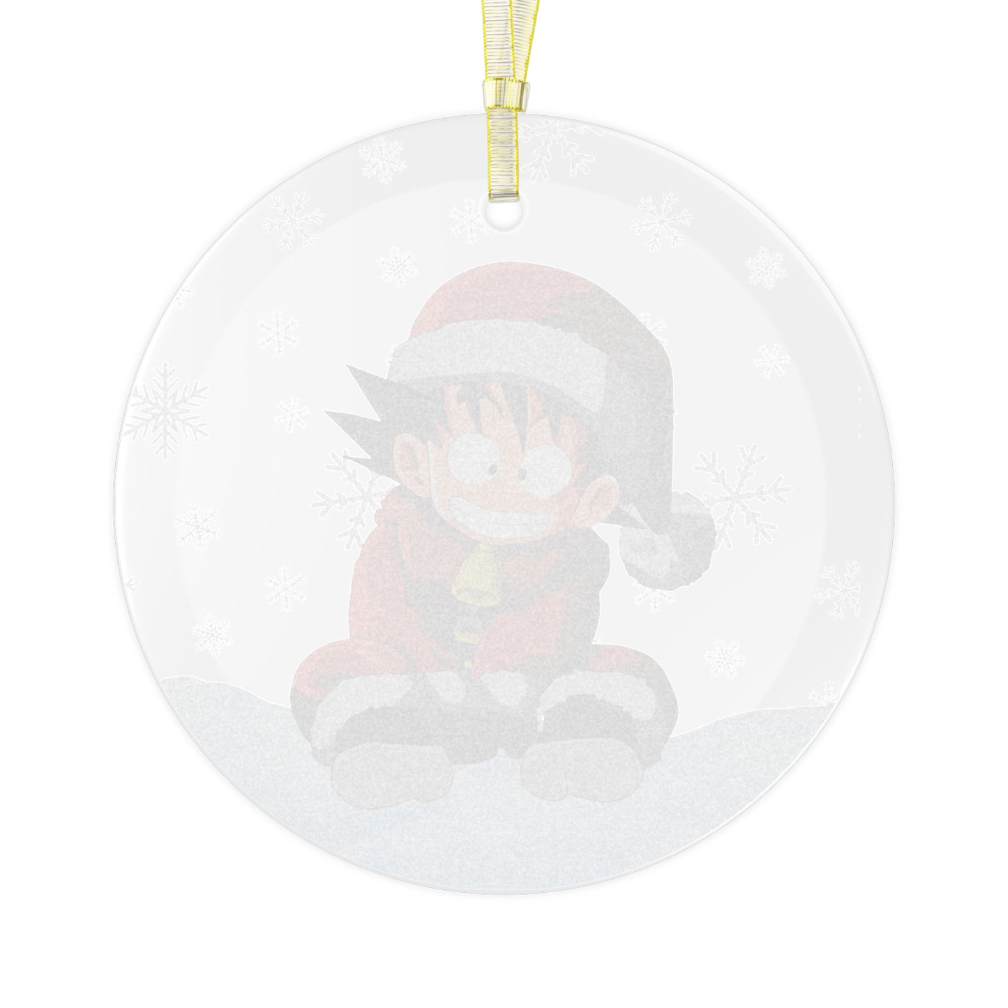 Magical Santa Goku Ornament - Glossy Finish with Gold-Toned Hanging String AnimeInkBug