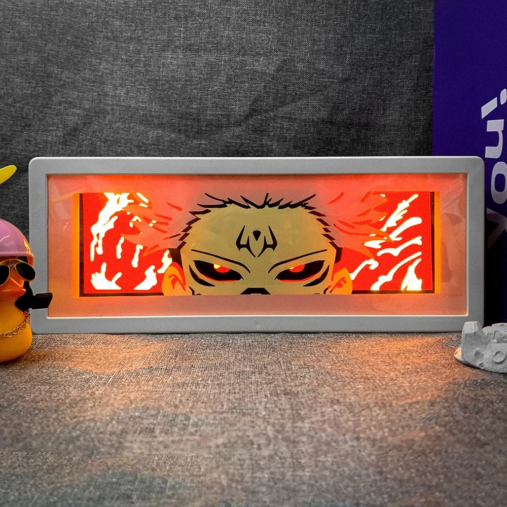 Sukuna Yuji Itadori Lightbox Manga 3d Papercut Table Lamp AnimeInkBug