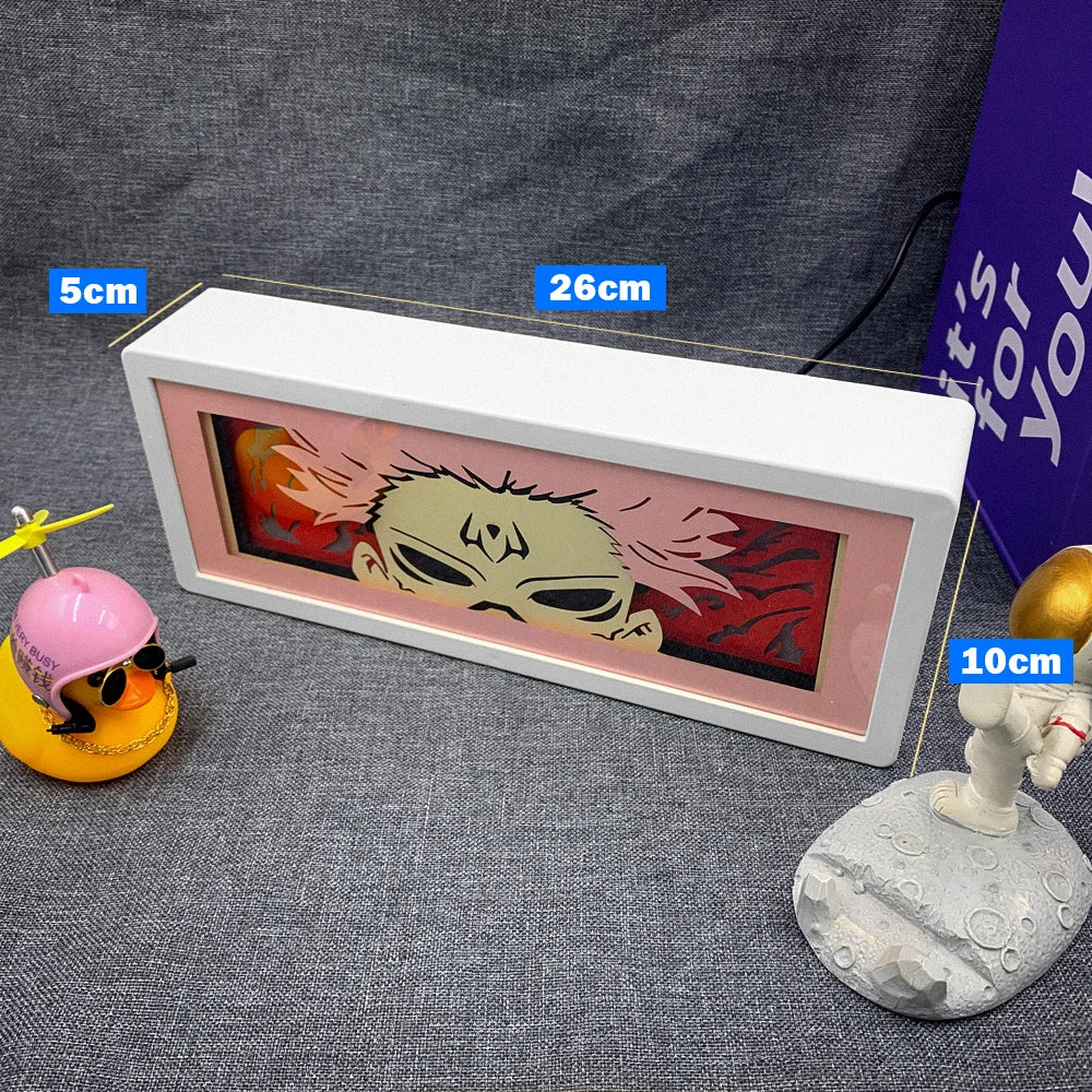 Sukuna Yuji Itadori Lightbox Manga 3d Papercut Table Lamp AnimeInkBug